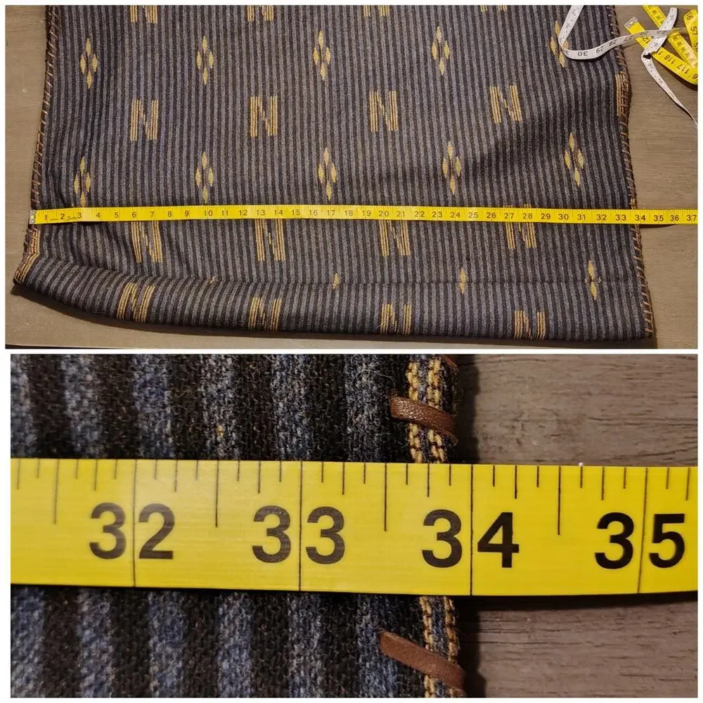 Vintage Lauren Ralph Lauren Wool Blanket Skirt Southwestern Whipstitch Size 20W - Picture 7 of 16
